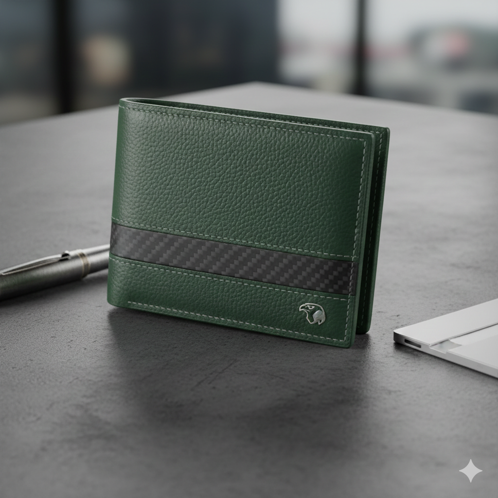 The "Urban Navigator" Bi-Fold - Minimalist Leather Wallet with Contrast Stitching